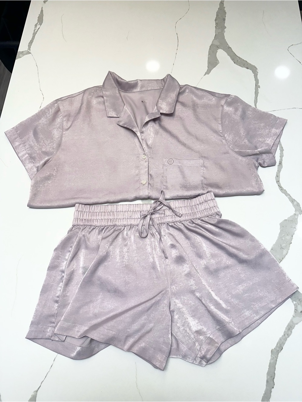 Hollister - Gilly Hicks Lavender Satin Short Pajama Set